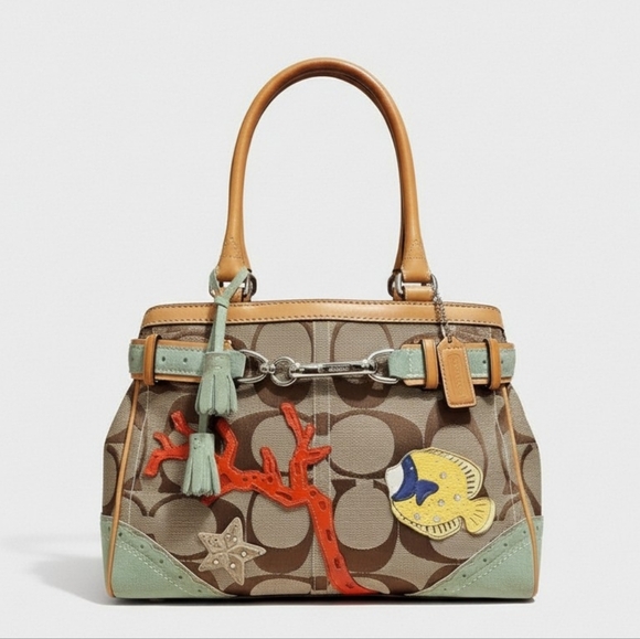 Coach Y2K Limited Under The Sea Fish Coral Satchel Bag Gently Loved No. 1489